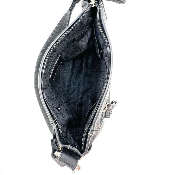 Fossil Handbag Black Leather Single Strap Shoulder Bag Top Zip - Picture 13 of 16